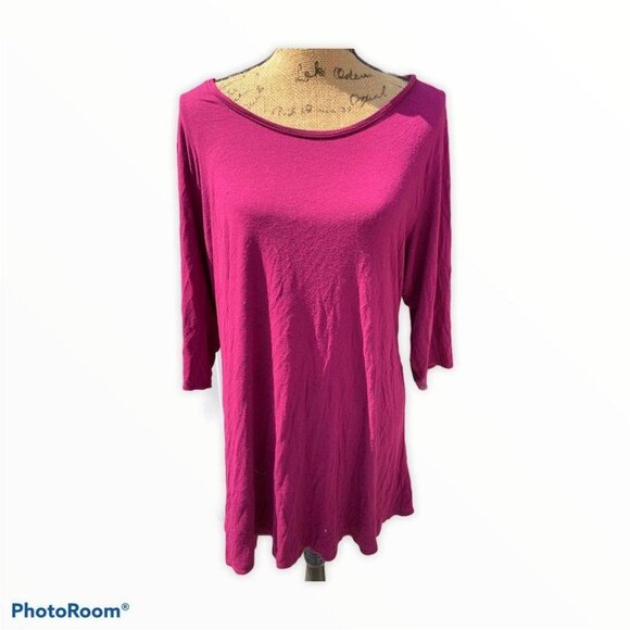🌸3/$15🌸Deep Purple Long Sleeve Round Neck Knit Dress XL - Picture 1 of 5
